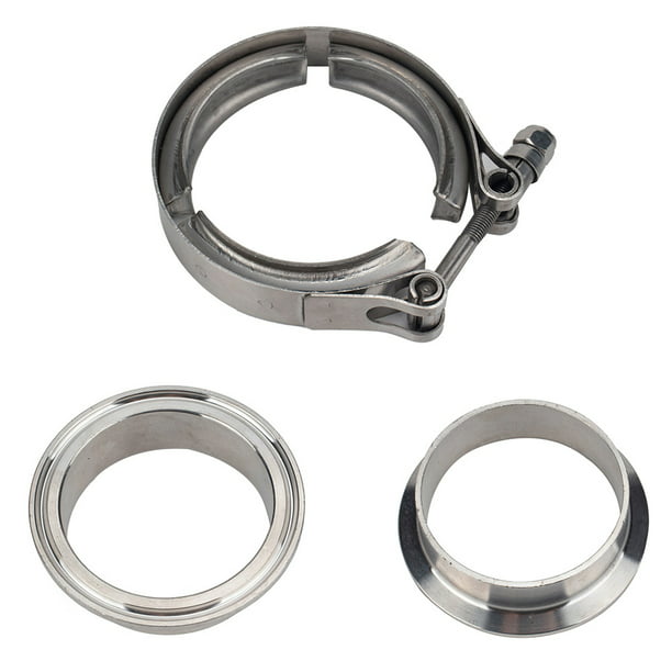3" Stainless Steel V-Band Flange & Clamp Kit Male/Female for Exhaust Downpipes 